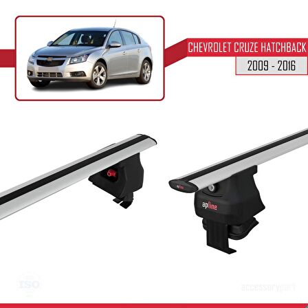 Chevrolet Cruze Hatchback 2009-2016 Arası ile uyumlu ACE-4 Ara Atkı Tavan Barı GRİ