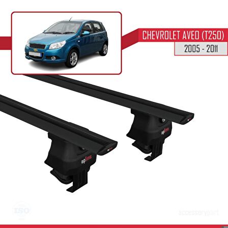 Chevrolet Aveo (T250) Hatchback 2005-2011 Arası ile uyumlu ACE-4 Ara Atkı Tavan Barı SİYAH