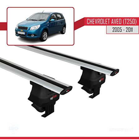 Chevrolet Aveo (T250) Hatchback 2005-2011 Arası ile uyumlu ACE-4 Ara Atkı Tavan Barı GRİ