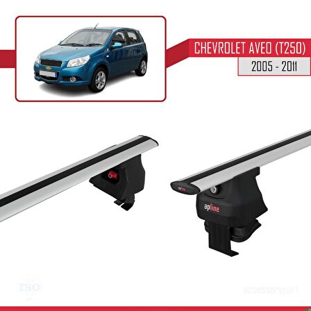 Chevrolet Aveo (T250) Hatchback 2005-2011 Arası ile uyumlu ACE-4 Ara Atkı Tavan Barı GRİ