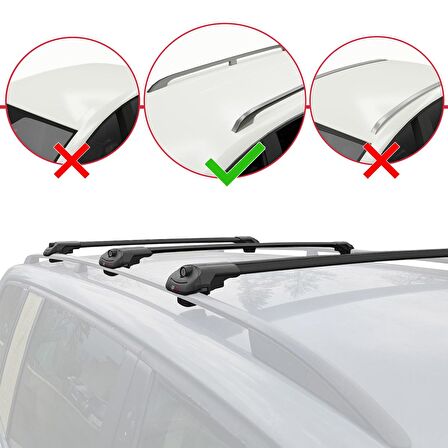 Ford Grand C-Max 2011-2019 Arası ile uyumlu ACE-1 Ara Atkı Tavan Barı SİYAH 3 ADET BAR