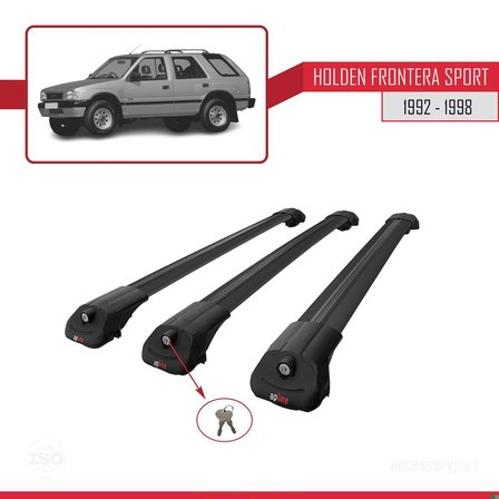 Holden Frontera Sport 1992-1998 Arası ile uyumlu ACE-1 Ara Atkı Tavan Barı SİYAH 3 ADET BAR