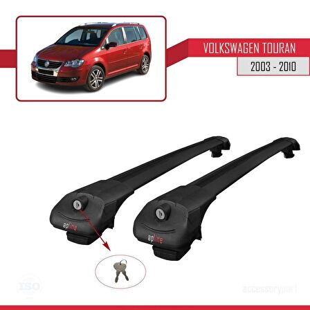 Volkswagen Touran 2003-2010 Arası ile uyumlu ACE-1 Ara Atkı Tavan Barı SİYAH