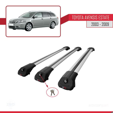 Toyota Avensis SW 2003-2009 Arası ile uyumlu ACE-1 Ara Atkı Tavan Barı GRİ 3 ADET BAR