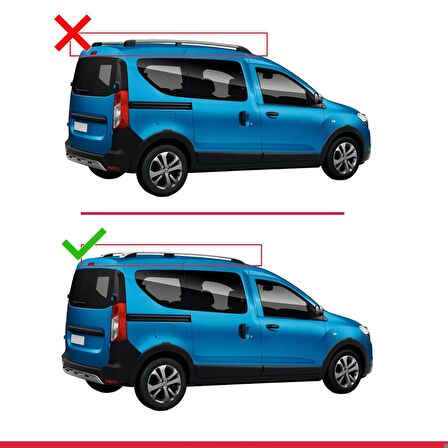 Dacia Dokker 2012 ve Sonrası ile uyumlu Basic Model Ara Atkı Tavan Barı GRİ 3 ADET
