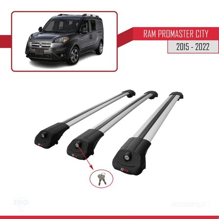 Ram Promaster City 2015-2022 Arası ile uyumlu ACE-1 Ara Atkı Tavan Barı GRİ 3 ADET BAR
