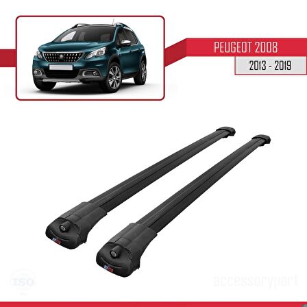 Peugeot 2008 2013-2019 Arası ile uyumlu ACE-1 Ara Atkı Tavan Barı SİYAH