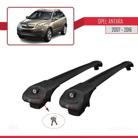 Opel Antara 2007-2016 Arası ile uyumlu ACE-1 Ara Atkı Tavan Barı SİYAH