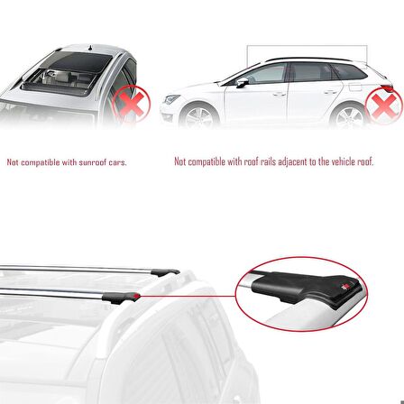 Renault Duster (HS) 2014-2017 Arası ile Uyumlu FLY Model Ara Atkı Tavan Barı GRİ