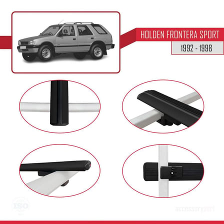 Holden Frontera Sport 1992-1998 Arası ile uyumlu Basic Model Ara Atkı Tavan Barı SİYAH 3 ADET