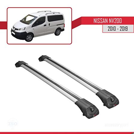 Nissan NV200 2010-2019 Arası ile uyumlu ACE-1 Ara Atkı Tavan Barı GRİ
