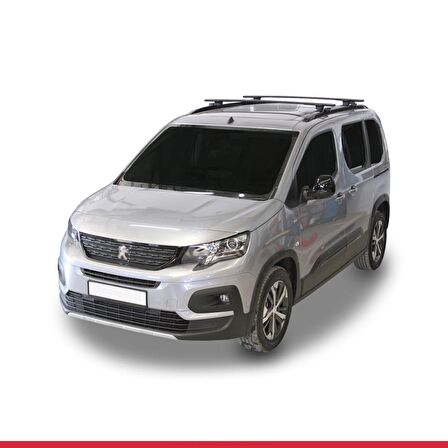 Peugeot Rifter 2023 ve Sonrası ile uyumlu HOOK Model Anahtar Kilitli Ara Atkı Tavan Barı GRİ