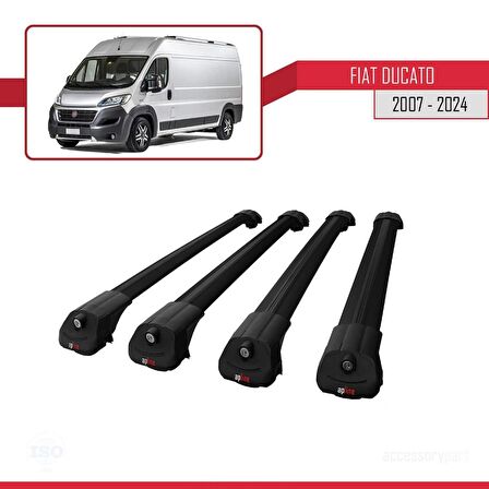 Fiat Ducato 2007 ve Sonrası ile uyumlu ACE-1 Ara Atkı Tavan Barı SİYAH 4 ADET BAR