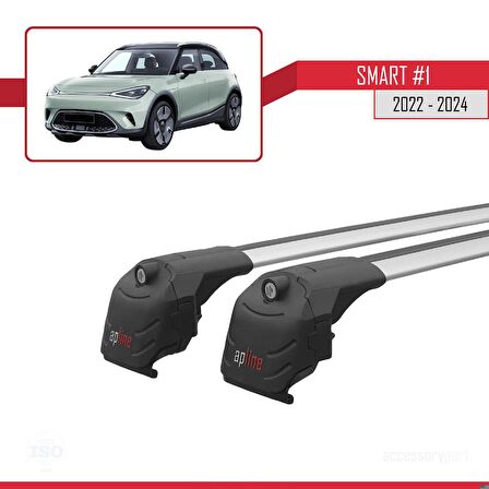 Smart #1 2022 ve Sonrası ile uyumlu ACE-2 Ara Atkı Tavan Barı GRİ