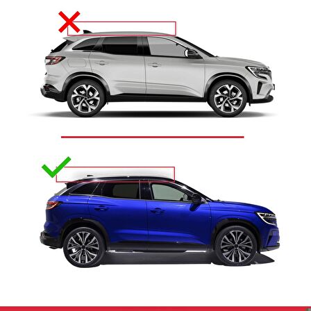 Renault Austral 2022 ve Sonrası ile uyumlu HOOK Model Anahtar Kilitli Ara Atkı Tavan Barı GRİ