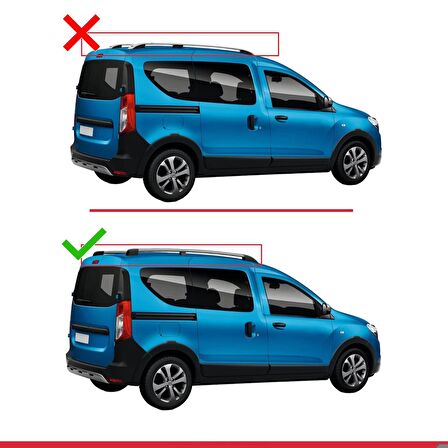 Dacia Dokker 2012 ve Sonrası ile uyumlu FLY Model Ara Atkı Tavan Barı SİYAH 3 ADET BAR