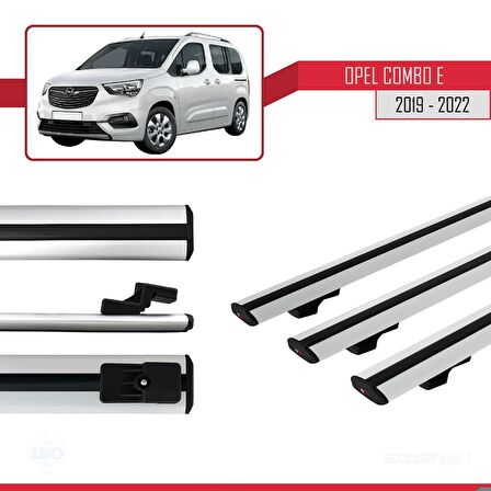 Opel Combo (E) PANELVAN 2019-2022 Arası ile uyumlu Basic Model Ara Atkı Tavan Barı GRİ 3 ADET