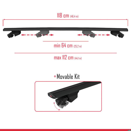 Opel Combo (D) 2011-2018 Arası ile uyumlu HOOK Model Anahtar Kilitli Ara Atkı Tavan Barı SİYAH