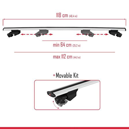 Opel Antara 2006-2016 Arası ile uyumlu HOOK Model Anahtar Kilitli Ara Atkı Tavan Barı GRİ