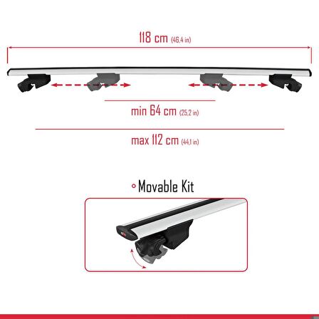 Kia Ceed (JD) SW 2012-2018 Arası ile uyumlu HOOK Model Anahtar Kilitli Ara Atkı Tavan Barı GRİ