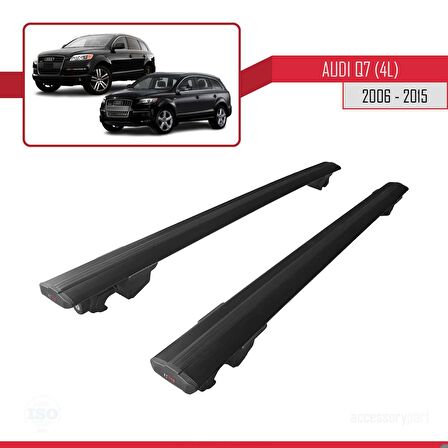 Audi Q7 2006-2015 Arası ile uyumlu HOOK Model Anahtar Kilitli Ara Atkı Tavan Barı SİYAH