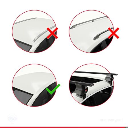 Renault Kadjar 2015-2022 Arası ile uyumlu ACE-4 Ara Atkı Tavan Barı SİYAH