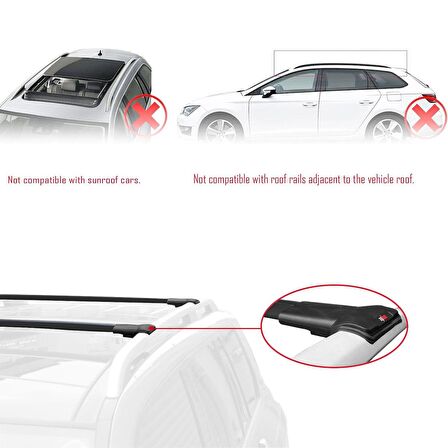 Skoda Roomster 2007-2015 Arası ile uyumlu FLY Model Ara Atkı Tavan Barı SİYAH