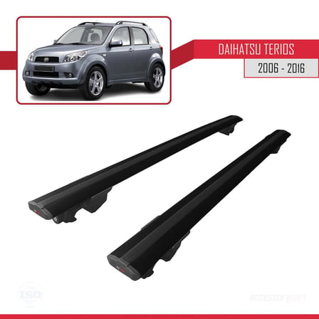 Daihatsu Terios 2006-2016 Arası ile uyumlu HOOK Model Anahtar Kilitli Ara Atkı Tavan Barı SİYAH