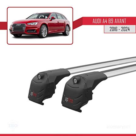 Audi A4 (B9) AVANT 2016 ve Sonrası ile uyumlu ACE-2 Ara Atkı Tavan Barı GRİ