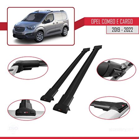Opel Combo (E) PANELVAN 2019-2022 Arası ile Uyumlu FLY Model Ara Atkı Tavan Barı SİYAH