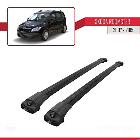 Skoda Roomster 2007-2015 Arası ile uyumlu ACE-1 Ara Atkı Tavan Barı SİYAH