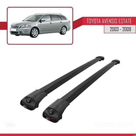 Toyota Avensis SW 2003-2009 Arası ile uyumlu ACE-1 Ara Atkı Tavan Barı SİYAH