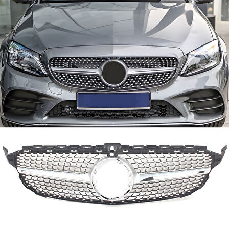 S-Dizayn Mercedes C-Class W205 Ön Panjur Krom Diamond Model 2019 Üzeri