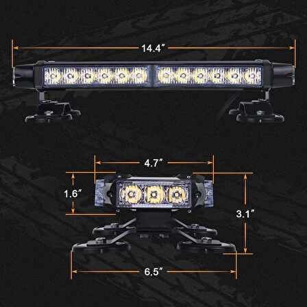 Çakar Lamba Çift Taraflı 30 Led Sarı-Sarı / Lapa524