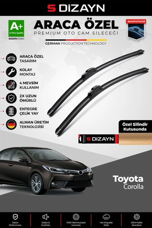 S-Dizayn Toyota Corolla Ön Cam Silecek Seti 2019 Üzeri Premium Araca Özel 70-35 Cm  A+ Kalite