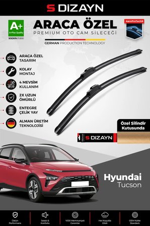 S-Dizayn Hyundai Tucson Ön Cam Silecek Seti 2020 Üzeri Premium Araca Özel 65-40 Cm  A+ Kalite