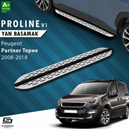 S-Dizayn Peugeot Partner 2 Tepee OEM Still Pro V1 Aluminyum Yan Basamak 193 Cm 2008-2018