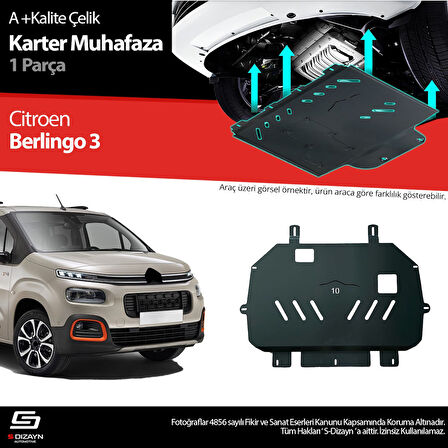 S-Dizayn Citroen Berlingo Çelik Karter Muhafaza 2018 Üzeri A+ Kalite