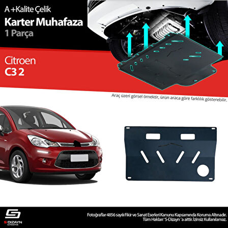 S-Dizayn Citroen C3 Çelik Karter Muhafaza 2009-2016 A+ Kalite