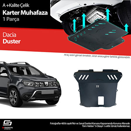 S-Dizayn Dacia Duster Çelik Karter Muhafaza 2018-2023 A+ Kalite