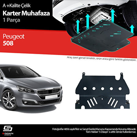 S-Dizayn Peugeot 508 Çelik Karter Muhafaza 2010-2017 A+ Kalite