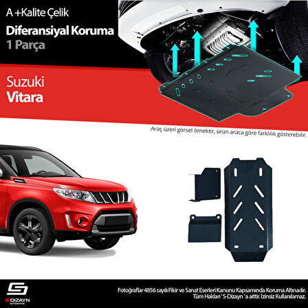 S-Dizayn Suzuki Vitara Difreansiyel Koruma Çelik Karter Muhafaza 2019 Üzeri A+ Kalite