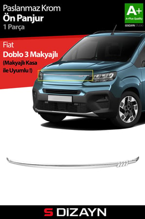 S-Dizayn Fiat Doblo 3 Krom Ön Panjur 2023 Üzeri A+ Kalite