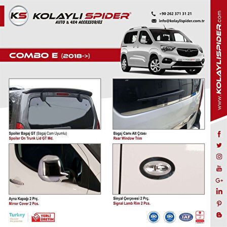 Opel Combo E Ayna Kapağı 2 Prç Krom 2018 ve Sonrası
