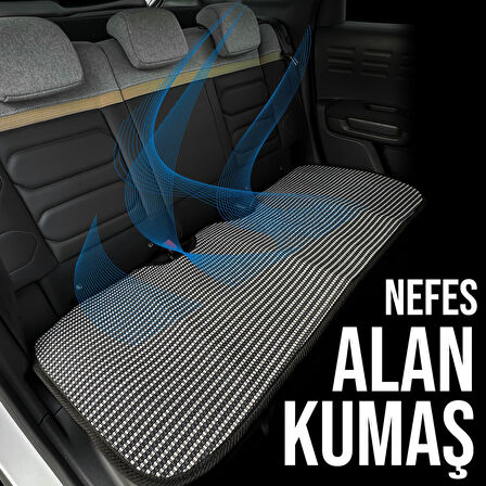 Ford Focus 4 Uyumlu Koltuk Kılıfı Minder Çizgili Füme Beyaz 2+1 Ön Arka Set