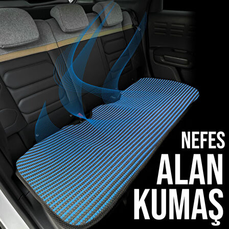 Seat Cordoba Uyumlu Koltuk Kılıfı Minder Çizgili Siyah Mavi 2+1 Ön Arka Set