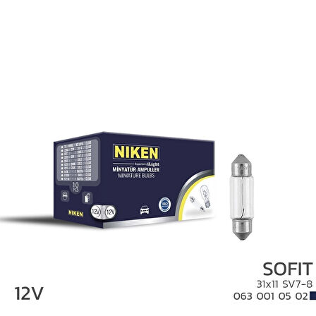 Niken 12V Sofit Ampul 31X11 Sv7-8 10 LU