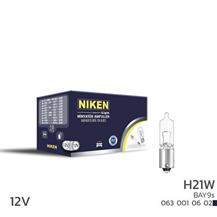 Niken 12V H21W Ampul BAY9S 10 LU