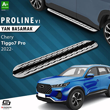 S-Dizayn Chery Tiggo7 Pro OEM Still Pro V2 Aluminyum Yan Basamak 183 Cm 2022 Üzeri