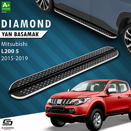 S-Dizayn Mitsubishi L200 5 Diamond Krom Yan Basamak 193 Cm 2015-2019